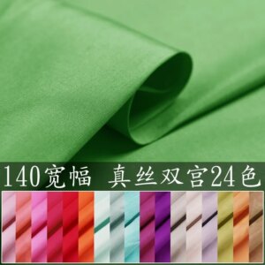140cm wide width pure color 100% silk double garment fabric crisp yarn-dyed