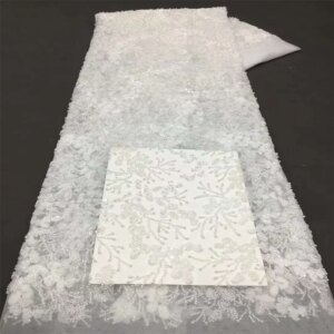 2024 New African Nigerian French High Quality 2024 Hot Sale Lace Fabric With Beads Sequins Bride Party Wedding Embroiderg Dress