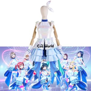 Love Live Sunshine x Miku Collaboration BANZAI Digital Trippers Takami Chika Sakurauchi Riko Outfits Anime Cosplay Costumes
