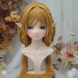 (NFD311-11)Customize Full Head With Lock Pretty Female/Girl Japanese Animego Character Kig Cosplay Kigurumi Mask Crossdress Doll