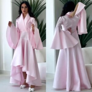 Little Daisy Customized Simple Modern Style Formal Evening High Collar A-line Drapeds Bespoke Occasion Dresses