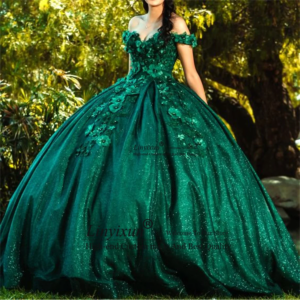 Sweet Customized Mexican Lace Applique Off The Shoulder Quinceanera Dresses For Girl Princess BIrthday Ball Gown Dress