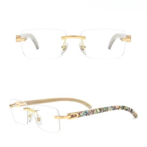 New Buffalo Horn Glasses Men Women Natural Shell Black Horn Frameless Square Eyewear Frame Customizable Myopia Prescription Lens