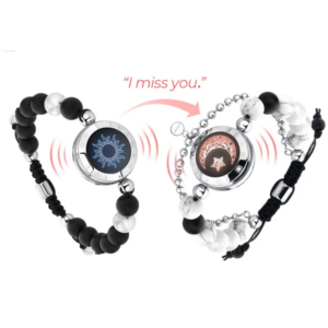 Totwoo Pair Bluetooth Bracelets for Lovers Long Distance Connection Smart Jewelry Touch Sync App Compatible Beaded Bracelet Gift