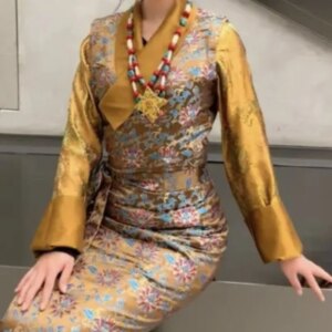 New Tibetan Costumes Temperament Clothing Ethnic Dress Guozhuo Women’s Blue Red