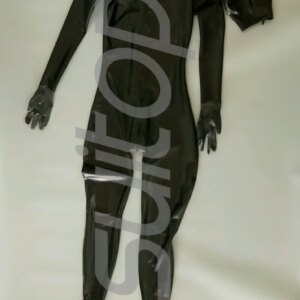 Full cover latex bodysuit  suit clothes ruber zentai including hoods socks gloves with zip back not including corsets