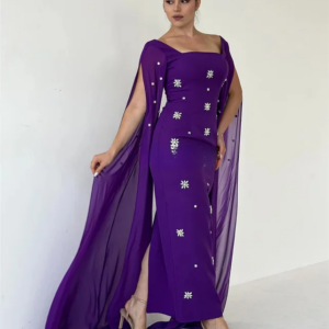 Customized Exquisite Elegant Jersey Rhinestone Pleat Sequined Straight Square Neck Midi Dresses Bespoke Occasion Dresses Classic