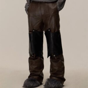 Good Quality Detachable Leg Warmer Decorative Pleated Stitching Trousers Men’s Pants