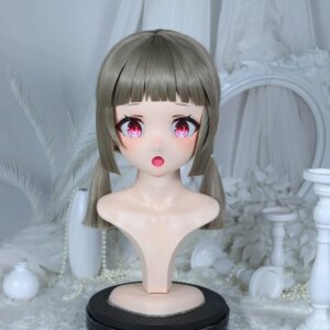 Customize Character Female/Girl Resin Kig Full Head With Lock Anime Cosplay Japanese Anime Kigurumi Mask