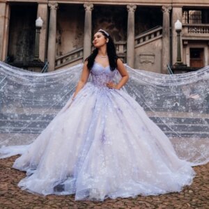 Lavender Lilac Quinceanera Dresses Ball Gown Sequin Applique Beading Tulle With Cape Corset Sweet 16 Vestidos De XV 15 Anos