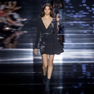 L522 Customized Navy Blue Long Sleeves Beaded Knee  Length  فساتين السهرة vestidos de fiesta  فساتين سهره evening dresses