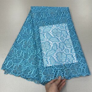 High Quality African Lace Fabric 2025 French Net Sequins Fabric Sewing Embroidered Lace Tulle Nigerian Lace Fabric 5Yards