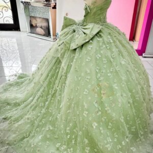 AQ127 Customized Princess Girl Birthday Party Dresses V Neck Butterfly Ball Gown Vestido De xv Anos 15 16 Quinceanera Prom Dress