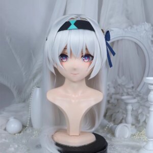 Customize Character Female/Girl Resin Kig Full Head With Lock Anime Cosplay Japanese Anime Kigurumi Mask