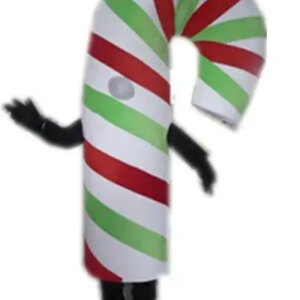 Christmas candy cane mascot costume for adult to wear for sale cartoon holiday food theme carnival dress 2593