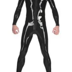 New Latex Bodysuit Rubber Gummi Catsuit Ganzanzug Fashion Uniform Cosplay Feet Halloween Party Black