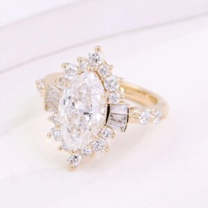 Provence Luxury Marquise Cut Ring 10KGold IGI EF/VS Lab Grown Diamonds Ring for Women Wedding Fine Jewelry Personalized Custom