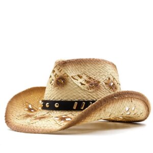 Simple breathable outdoor travel men and women sunshade sunscreen large eaves cool cowboy hat top