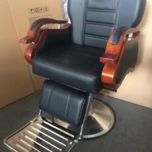 2020 Latest European Style  Heavy Solid Wood Hand Black Barber chair Styling Chair Salon Chair With Recline