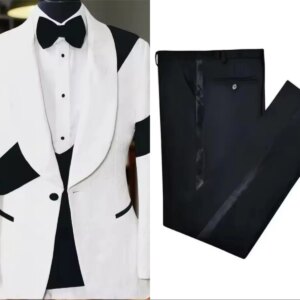 Fashion Men Wedding Suits Shawl Lapel Tuxedo Groom Wear 3 Pcs Jacket Pants Vest Business Evening Party Customized