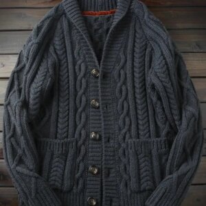 Mens Winter Italian Style Wool Sweater Thicken Warm Single Breasted V-Neck Knitted Cardigan Long Sleeve Casual Vintage Knitwear