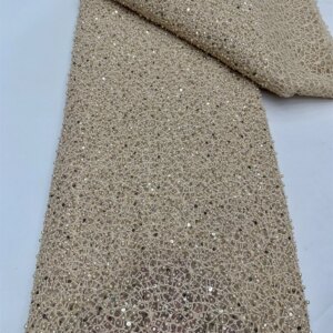 African Lace Fabric 2025 Sequins Beaded Embroidery Groom Nigerian Bridal High Quality French Tulle Lace Fabric For Wedding RF