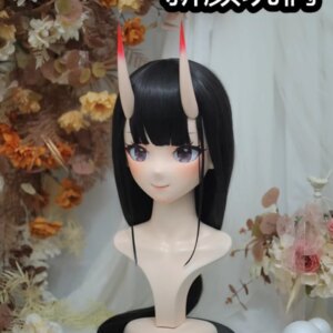 (NFD312-1)Customize Full Head With Lock Pretty Female/Girl Japanese Animego Character Kig Cosplay Kigurumi Mask Crossdress Doll