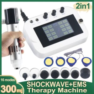 2 IN 1 Shockwave Therapy Machine Plantar Fasciitis Pain Relief Muscle Relaxation Deep Body Massage Electrical Muscle Stimulation