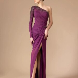 Customized Temperament Chiffon Off the Shoulder Sequined Evening Dresses Sexy Long Sleeves Prom Dress Custom Made Part