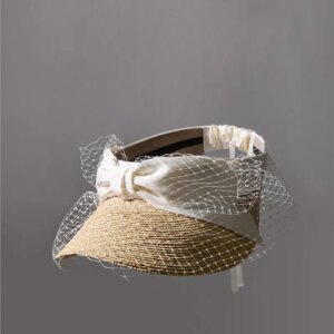 Summer new grass empty top hat elegant net girl holiday shade
