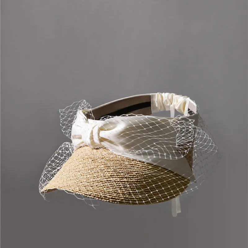 Summer new grass empty top hat elegant net girl holiday shade
