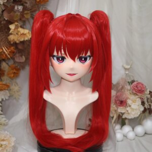 Customize Character Female/Girl Resin Kig Full Head With Lock Anime Cosplay Japanese Anime Kigurumi Mask