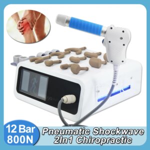 12Bar Pneumatic Shockwave Therapy Machine ED Treatment Muscle Relaxation Body Massage Home Use Chiropractic Correction Gun