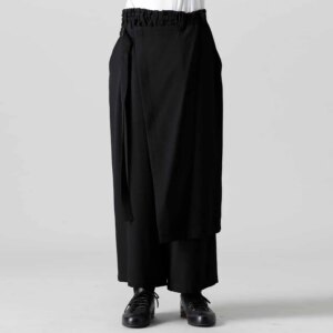 YOJI OOAK Japanese men’s original design style skirt pants double-layer irregular deconstruction loose pants straight leg pants