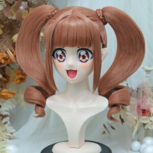 Customize Character Female/Girl Resin Kig Full Head With Lock Anime Cosplay Japanese Anime Kigurumi Mask