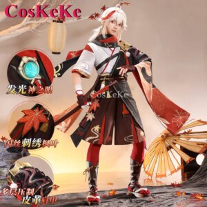 CosKeKe Kaedehara Kazuha Cosplay Anime Game Genshin Impact Costume Handsome Combat Uniforms Halloween Party Role Play Clothing