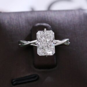 Provence 18K white gold twist engagement rings 2CT radiant cut lab diamond wedding solitaire rings customized Anniversary Gift
