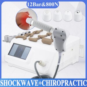 Pneumatic Shockwave Therapy Instrument 12Bar For ED Treatment 800N Chiropractic Spinal Massage Body Massage Relaxation 2 In 1