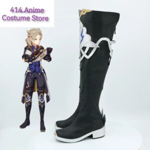 Genshin Impact Alchemist Albedo Game Cosplay Shoes High Boots Custom-made Halloween Party Accessories Props Version 2