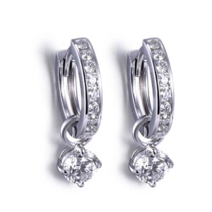 1CT Round Cut Lab Grown Diamond Dangle Drop Earrings 14K Yellow White Rose Gold Jewelry for Women No IGI certificate