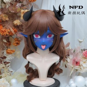 (NFD-47-39)Customize Full Head With Lock Crossdress Doll Female/Girl Japanese Anime Cartoon Character Kig Cosplay Kigurumi Mask