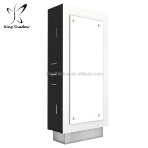hair salon equipment set furniture mirror station  salon mirror with led lights and shelf
