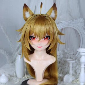 Customize Character Female/Girl Resin Kig Full Head With Lock Anime Cosplay Japanese Anime Kigurumi Mask
