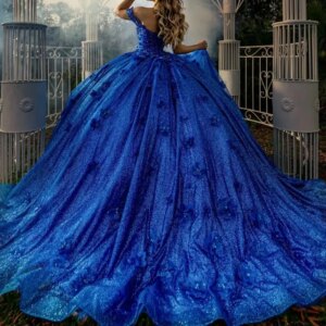 AQ27 Customized Royal Blue Women Prom Special Occasion Dress Off Shoulder Ball Gown Floor Length Sweet 15 16 Girl Quinceanera 14