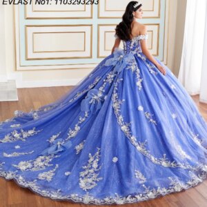EVLAST Customized 2025 Purple Ball Gown Quinceanera Dress 3D Floral Applique Beading Tiered Sweet 16 Vestidos De 15 Anos E1Q816
