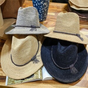 Summer New Women’s Lafite Grass Hand Woven Fashionable and Versatile Flat brimmed Hat