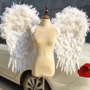 NEW Large Size White Angel Wings Fit for Model Stage Show Photography Wedding Cosplay Game Feather Props Outdoor Decoration