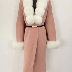 FURYOURSELF Long Knitwear Coat Women Warm Belt Real Fox Fur Jacket Female 2025 New Autumn Winter Kintted Natural Fur Coat Women