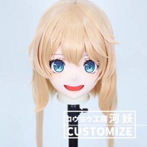 C-10170 Customize Full Head Resin Cartoon Cosplay Japanese Character Anime Role Play Crossdress Kigurumi Mask With Back Shell