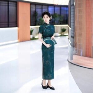 New cheongsam Chinese style elegant temperament long performance